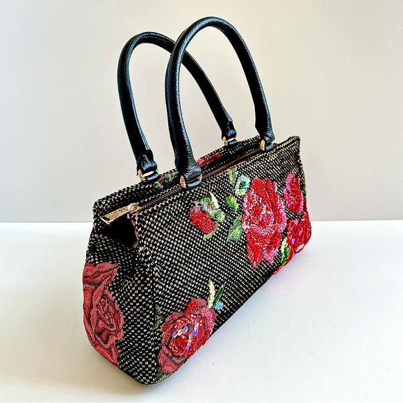Think Bee! Embroidered-Embellished Rose Tapestry Bag - Picture 5 of 11